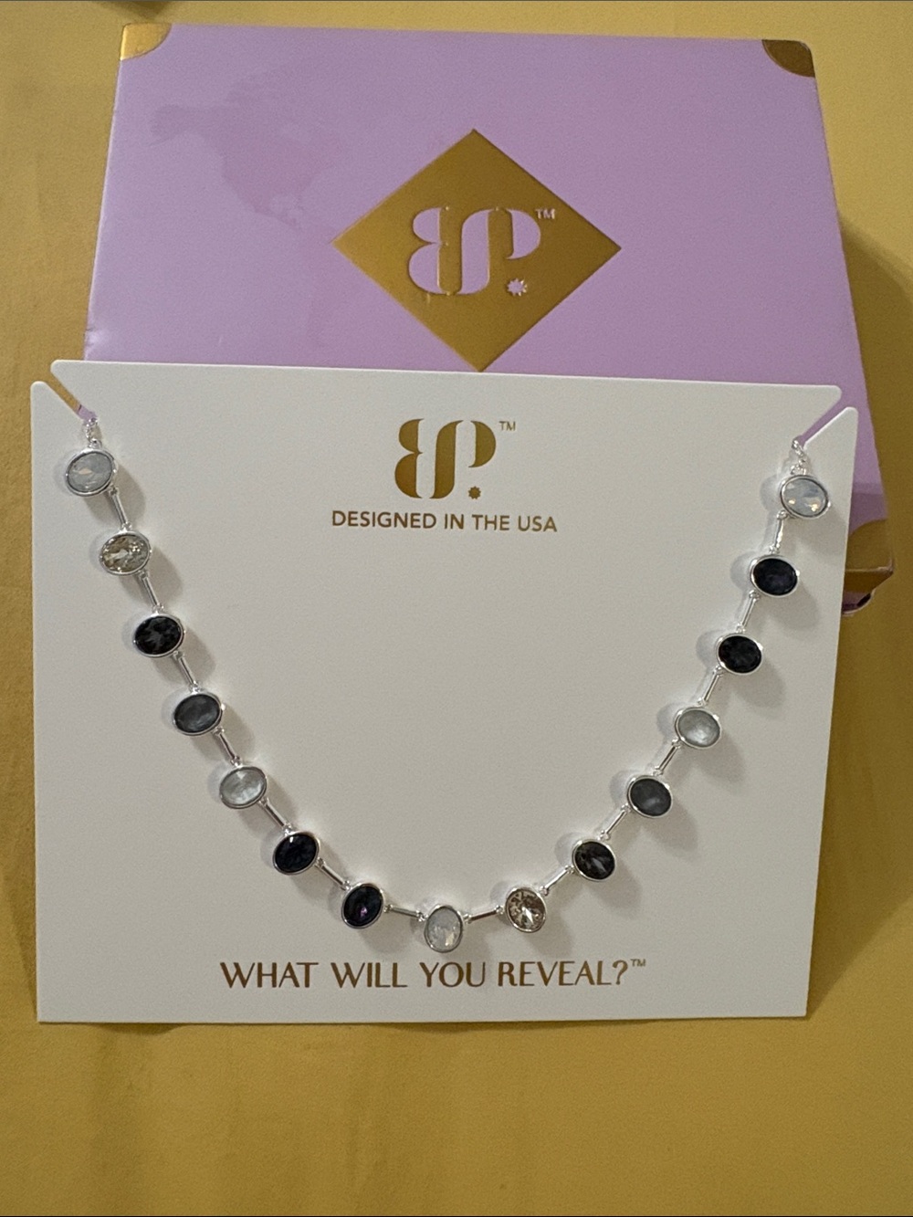 Designed in the USA Black and Gray Multi-Stone Necklace